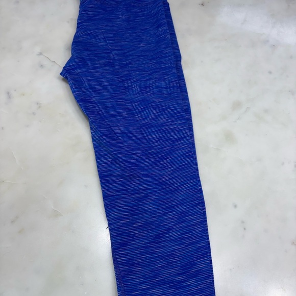 Athleta Vibrant Blue Patterned Leggings - Picture 1 of 3